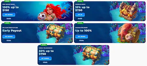 Posido Sport Promotions Banner with Soccer Mermaid and Treasure Chest Posido sport promotions banner showcasing soccer mermaid and treasure chest bonuses