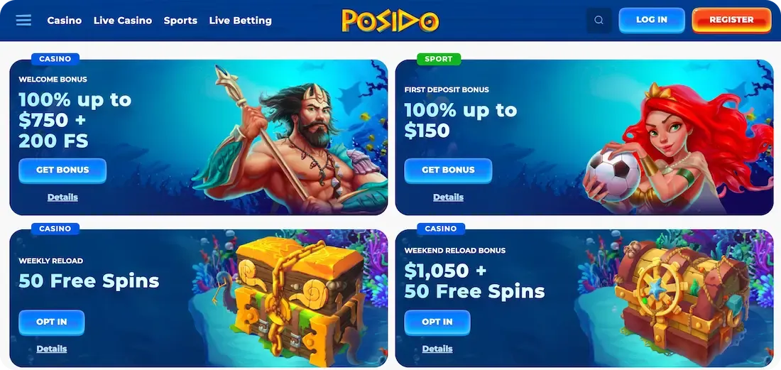 posido casino bonus all